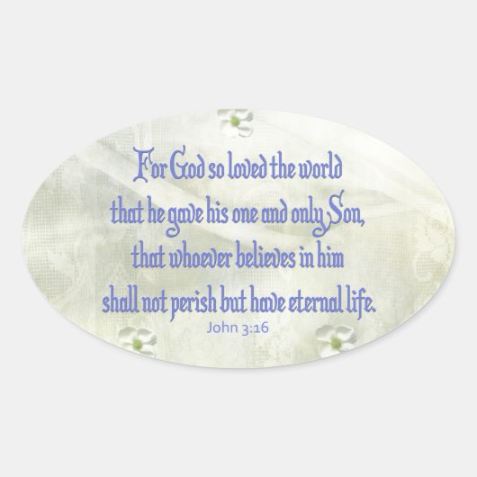 John 316 Dogwood Ovale Sticker (Voorkant)