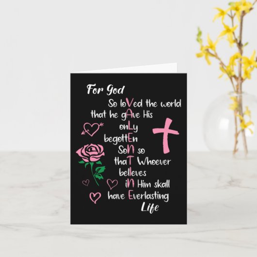 John 316 Want zo hield God van de wereld Valentijn Kaart (Gele Bloem)