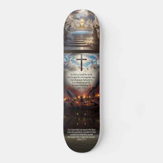 John 3:16-17 persoonlijk skateboard (Voorkant)