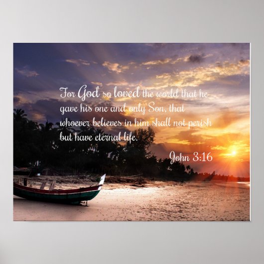 John 3:16 #1 NIV - Kunst van de Christelijke Muur  Poster (Voorkant)