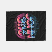 John 3_16 80s Retro Christian Faith Design Fleece Deken (Voorkant (Horizontaal))