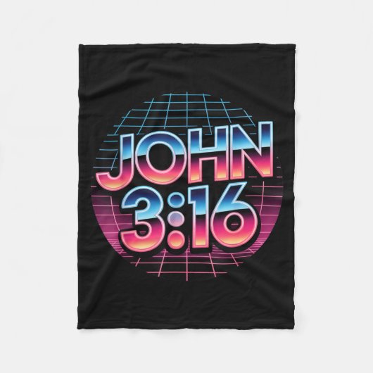 John 3_16 80s Retro Christian Faith Design Fleece Deken (Voorkant)