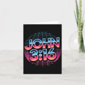 John 3_16 80s Retro Christian Faith Design  Kaart (Voorkant)