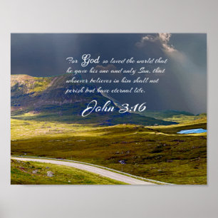John 3:16 #9 NIV - Kunst van de Christelijke Muur  Poster