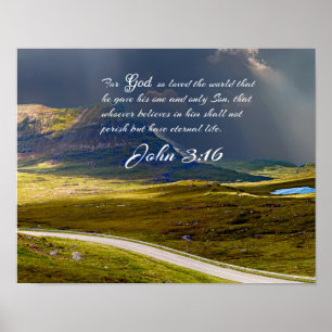 John 3:16 #9 NIV - Kunst van de Christelijke Muur  Poster