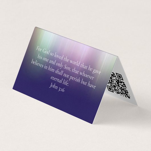 John 3:16 Aangepaste Moderne QR Code Christelijke  Visitekaartje (Voorkant)