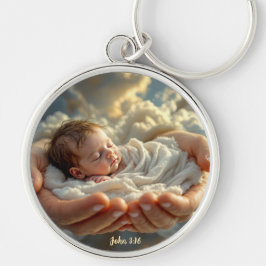 John 3:16 Bible Verse Baby Keychain