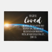 John 3:16 Bijbel Verse Christelijk Deurmat (Voorkant)