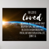 John 3:16 Bijbel Verse Christelijk Poster (Voorkant)