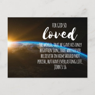 John 3:16 Bijbel Verse Christelijke Briefkaart