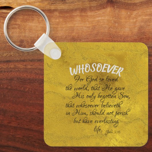 John 3.16 Bijbel Verse met Wiens Sleutelhanger (Voorkant)