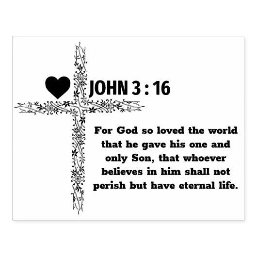 John 3:16 Bijbel Verse Rubber Stamp Rubberstempel (Afrduk)
