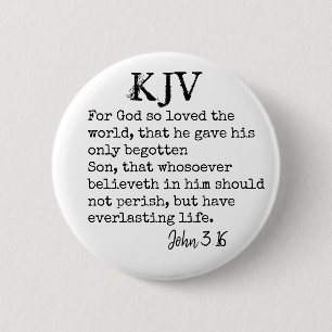 John 3:16 Bijbelprijsopgave - kan worden Gepersona Ronde Button 5,7 Cm