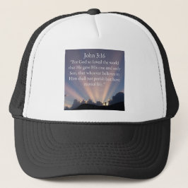 John 3:16 Bijbeltekst Petje Trucker Pet