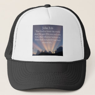 John 3:16 Bijbeltekst Petje Trucker Pet