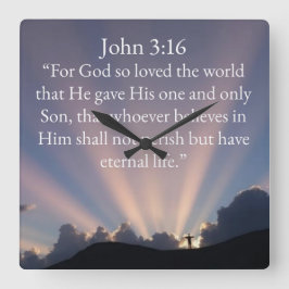 John 3:16 Bijbeltekst Wandklok