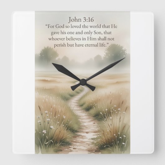John 3:16 Bijbeltekst Wandklok (Voorkant)