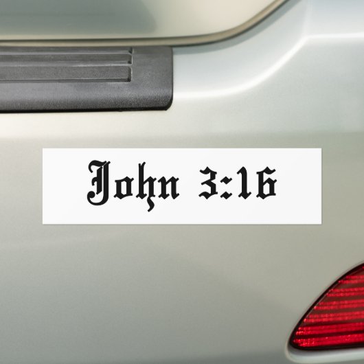 John 3:16 Bijbelvers Bumpersticker (Op auto)