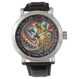 John 3:16 Bijbelvers Clown Tijdstuk Vrolijke Gelof Horloge