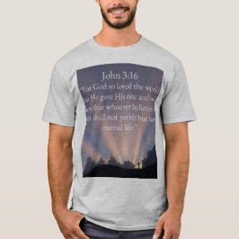 John 3:16 Bijbelvers Heren T-shirt