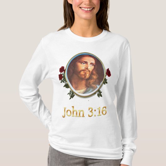 John 3:16 Bijbelvers T-shirt (Voorkant)