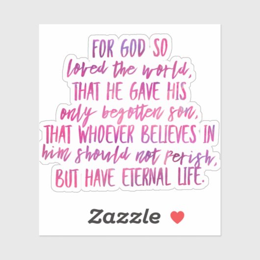 John 3:16 Bijbelverse vinylSticker Sticker (Vel)