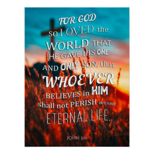 John 3:16 Bijbelversie Perfect Poster