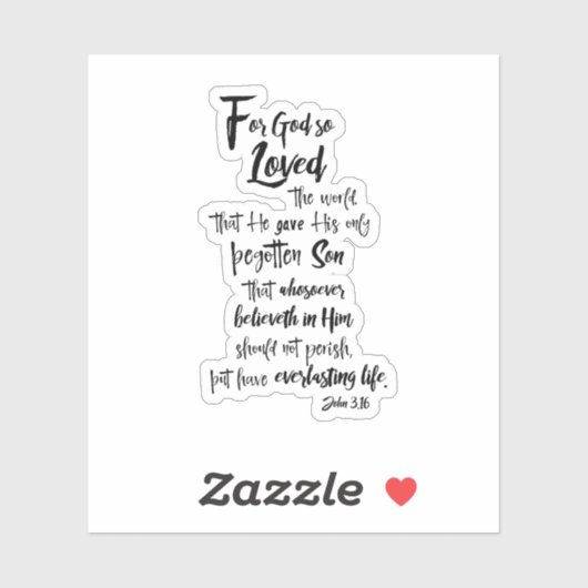 John 3.16 Bijbelversie Sticker (Vel)