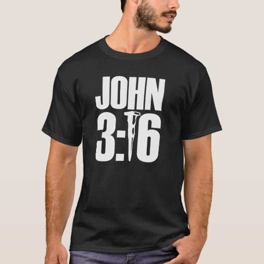 John 3:16 Black T Shirt (Voorkant)