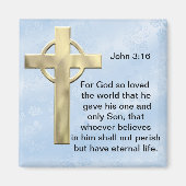 John 3:16 (blauw) magneet (Voorkant)
