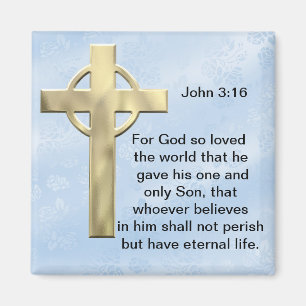John 3:16 (blauw) magneet