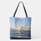 JOHN 3:16 BLAUWE luchten GESCHRIFTEN FOTO Tote Bag (Achterkant)