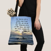 JOHN 3:16 BLAUWE luchten GESCHRIFTEN FOTO Tote Bag (Dichtbij)