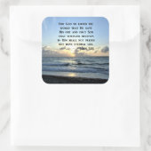 JOHN 3:16 BLAUWE luchten GESCHRIFTEN FOTO Vierkante Sticker (Tas)