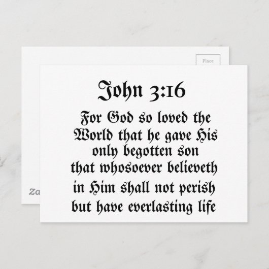 John 3:16 briefkaart (Voorkant / Achterkant)
