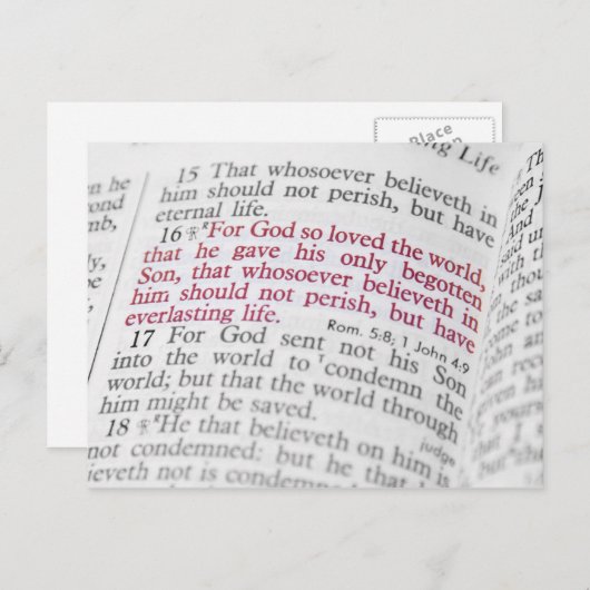 John 3:16 briefkaart (Voorkant / Achterkant)