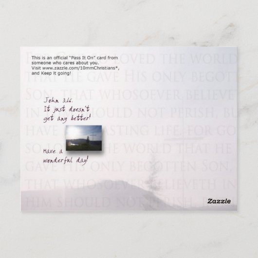 John 3:16 briefkaart (Achterkant)