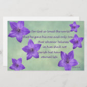 John 3:16 briefpapier (Voorkant / Achterkant)