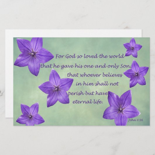 John 3:16 briefpapier (Voorkant / Achterkant)