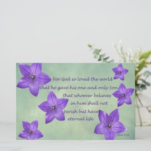 John 3:16 briefpapier (Staand voorkant)
