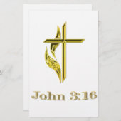 John 3:16 briefpapier (Voorkant / Achterkant)