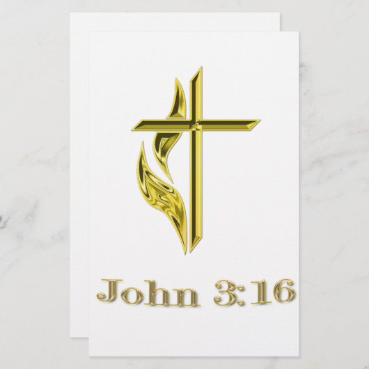 John 3:16 briefpapier (Voorkant / Achterkant)