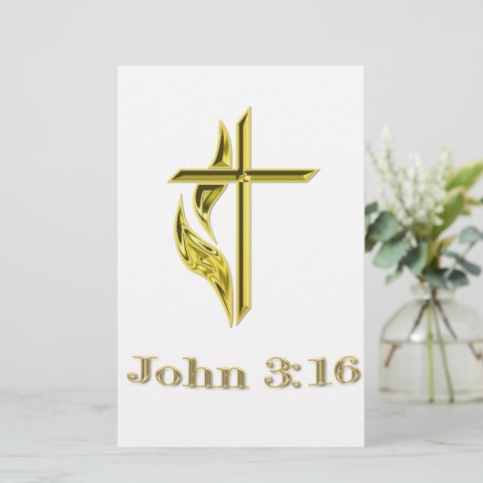John 3:16 briefpapier (Staand voorkant)