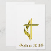 John 3:16 briefpapier (Voorkant / Achterkant)