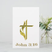 John 3:16 briefpapier (Staand voorkant)