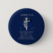 John 3:16 Buttonnen Ronde Button 5,7 Cm (Voorkant)