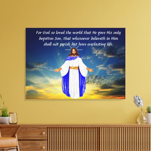 John 3:16 canvas afdruk (Insitu (Woonkamer))