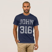 John 3:16 Christelijk Football Sport Fan T-shirt (Voorkant volledig)