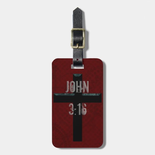 John 3:16 Christelijk kruis Bagagelabel (Voorkant verticaal)