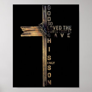 John 3_16 Christelijk Kruis Bijbel T-shirt Christe Poster